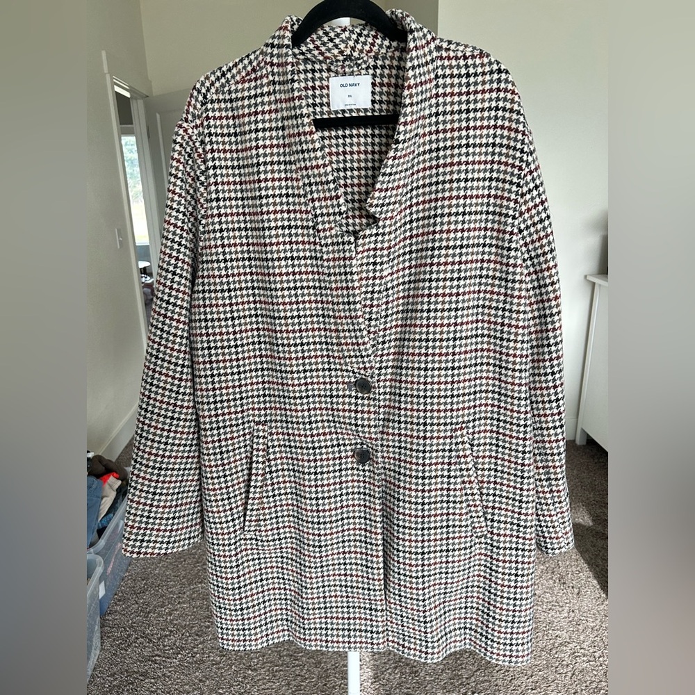 Old Navy Black and White Houndstooth Blazer